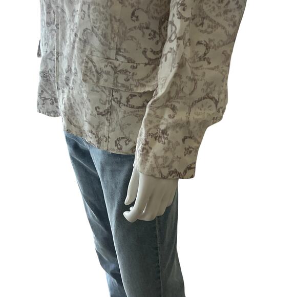 Alfred Dunner Womens Zip-up Jacket. Gray & White Print - Picture 5 of 13